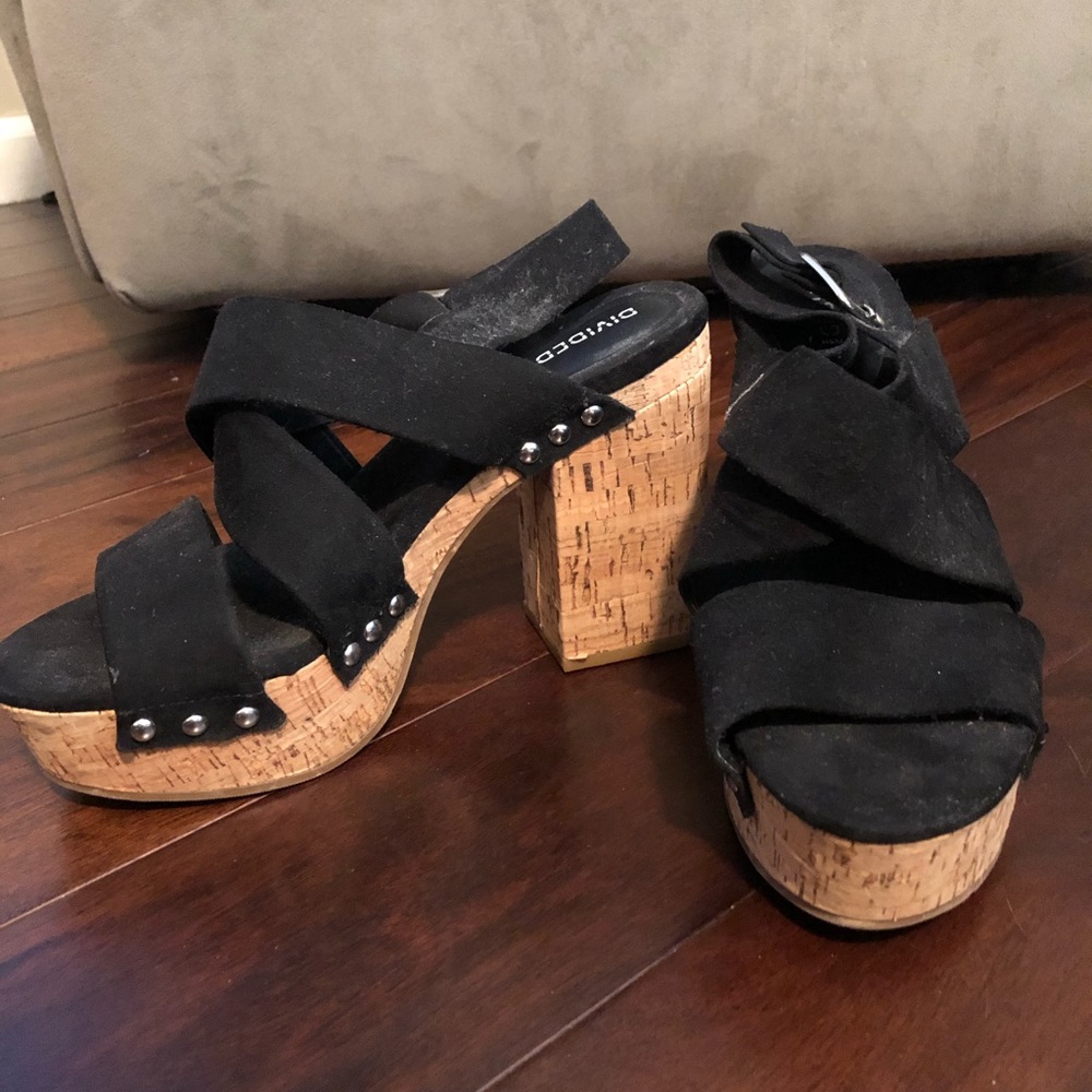 Cork block heels